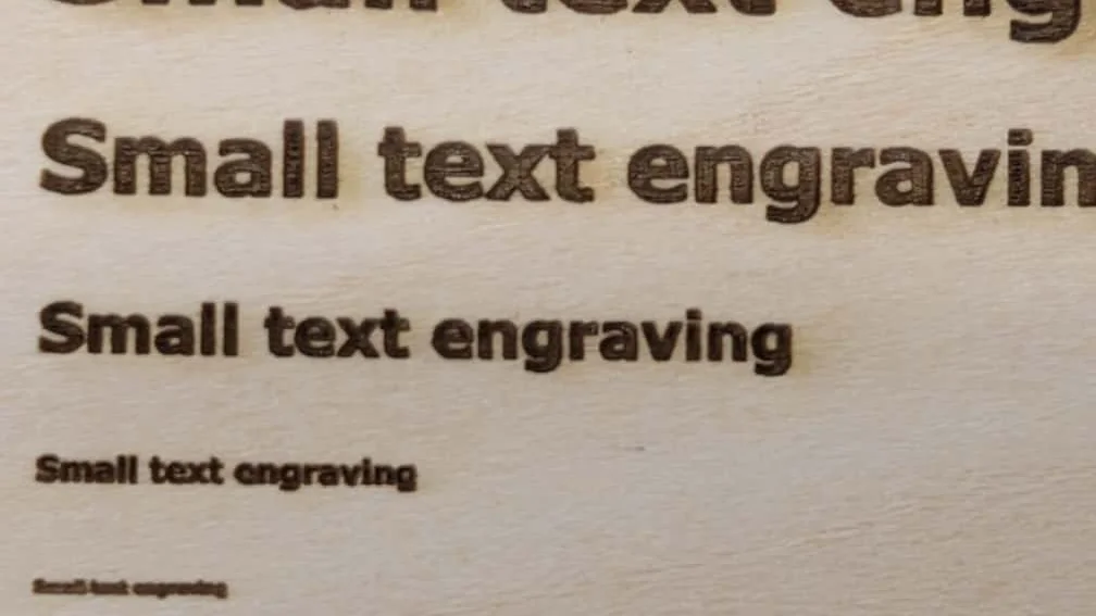 Engraving result on wooden board at 1200 DPI and 50% power.