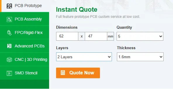PCBWay specifications